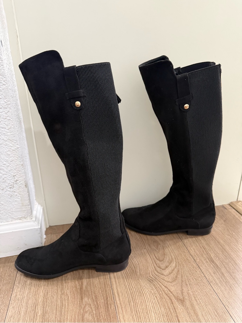 Anne Klein Black Knee-High Riding Boots